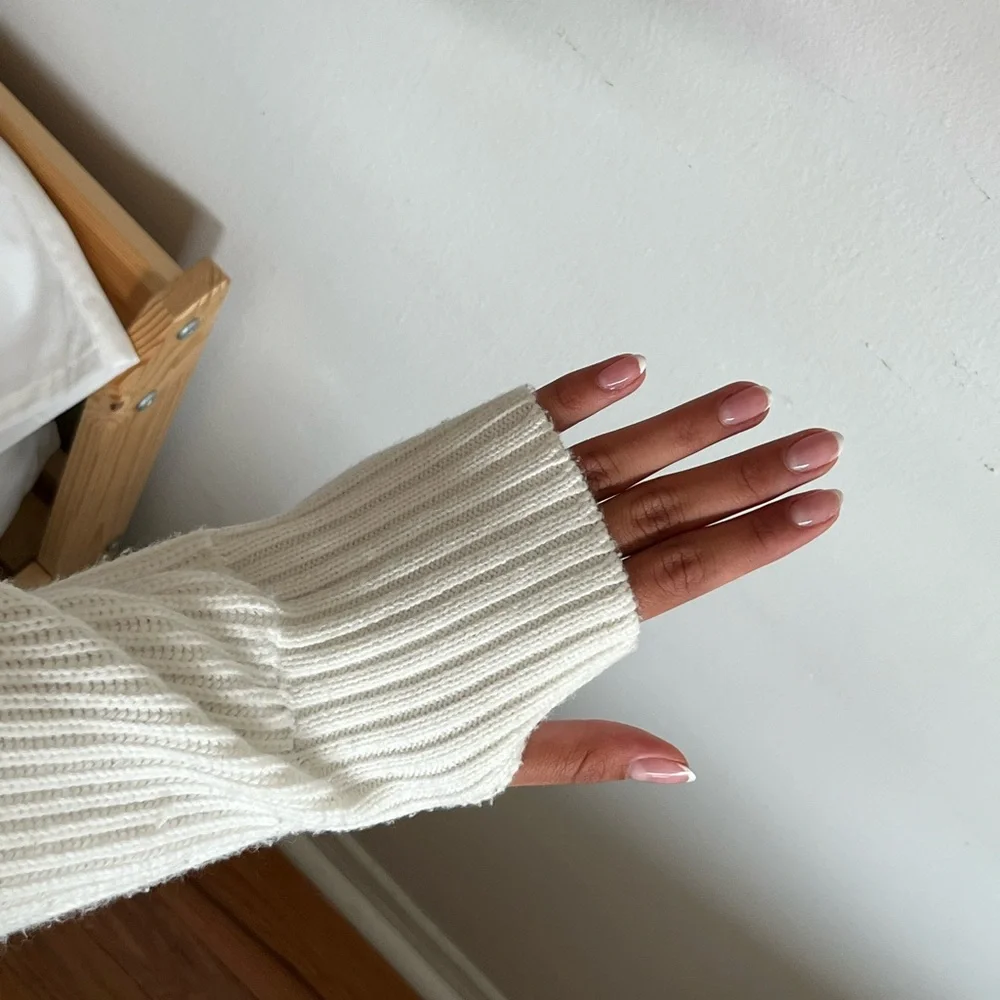 NUDE Project White Ribbed Sweater - Picture 7 of 8